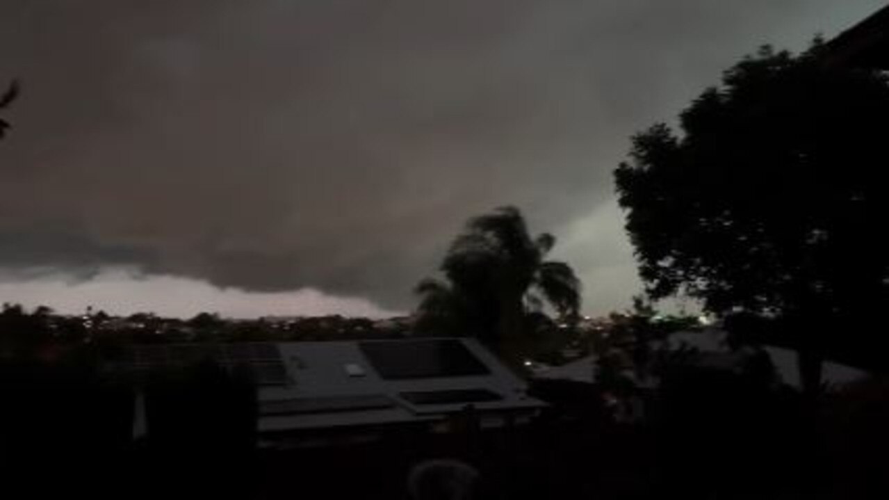 Storm clouds seen from Moorooka on Wednesday. Picture: Jamie Allan