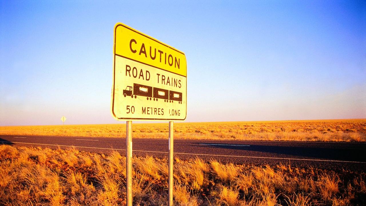 Road trains are common in Australia. Picture: John Elliott