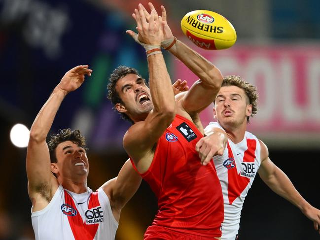 The Gold Coast Suns – spearheaded by Ben King – need to find a way to win more games on the road this season. Picture: Getty Images