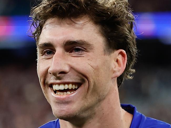 MELBOURNE, AUSTRALIA - SEPTEMBER 21: Noah Answerth of the Lions celebrates during the 2024 AFL Second Preliminary Final match between the Geelong Cats and the Brisbane Lions at The Melbourne Cricket Ground on September 21, 2024 in Melbourne, Australia. (Photo by Dylan Burns/AFL Photos via Getty Images)