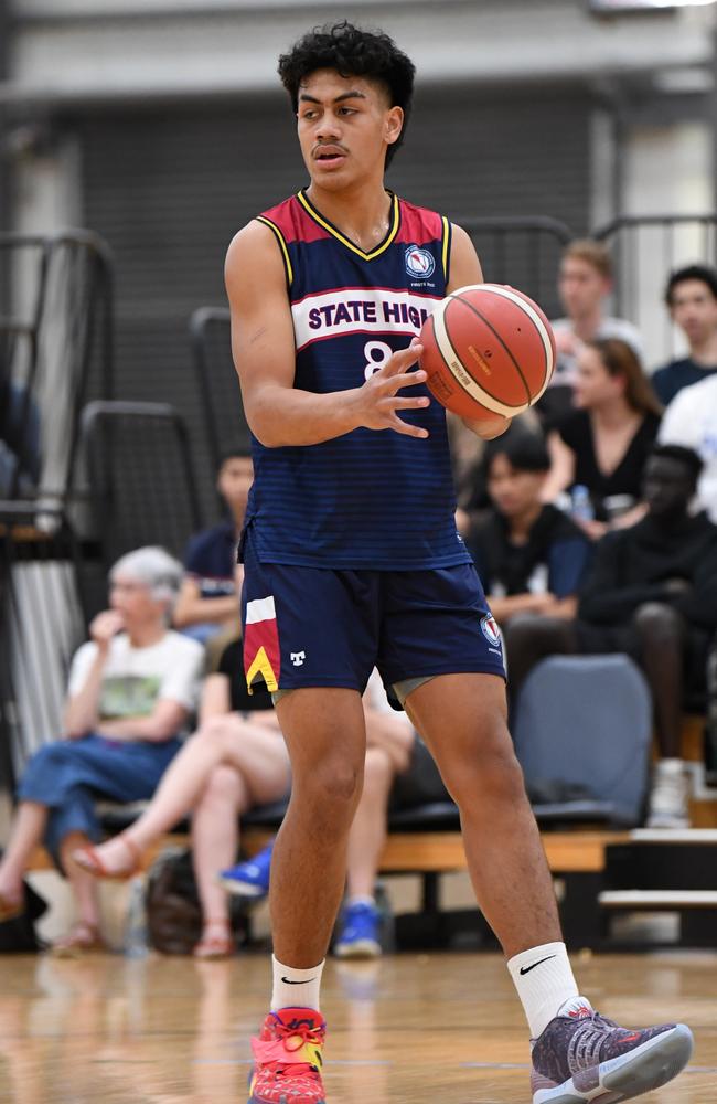 Brisbane State High School young gun Roman Siulepa. Picture: Highflyer Images/Basketball Qld