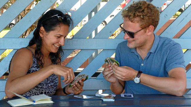 ON THE CARDS: Vida and Alex Haenen  say the Capricorn Coast is more beautiful than Vietnam and Thailand. Picture: Jann Houley