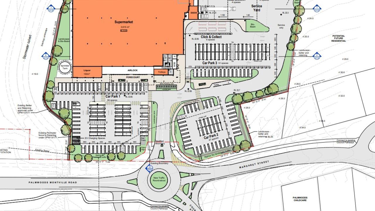 Site plan for a new Coles proposed for Palmwoods.