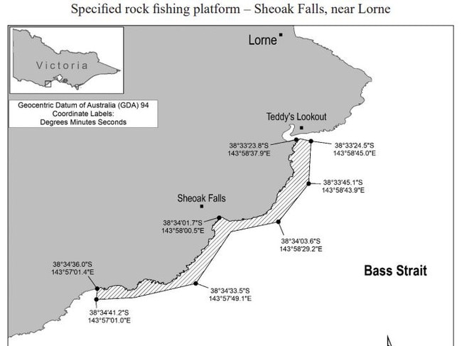 Sheoak Falls, Coastal rock platforms southwest of Lorne.