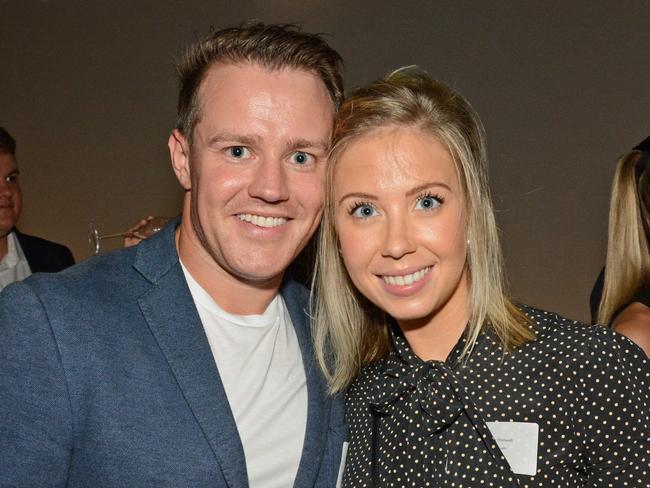 Peter and Samantha Thelwell at Young Professionals GC cocktails at Bar Hellenika, Nobby Beach. Picture: Regina King