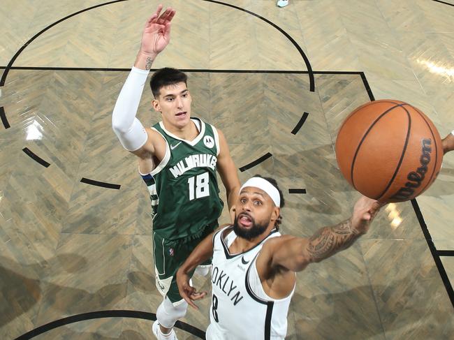 Patty Mills is ready for a big NBA season with the Brooklyn Nets. Picture: NBA via Getty Images