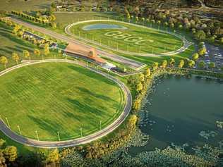 THE VISION: An artist's impression of the world's most advanced and sophisticated greyhound racing complex to be built in Ipswich.