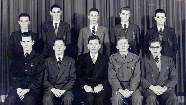 John Howard (front row second L) as a member of the Canterbury Boys’ High School debating team in the mid 1950s.