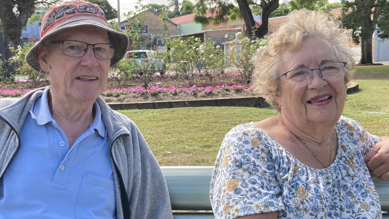 Peter and Dorothy Van Wyk at the Gympie Anzac Day 2023 march and ceremonies.