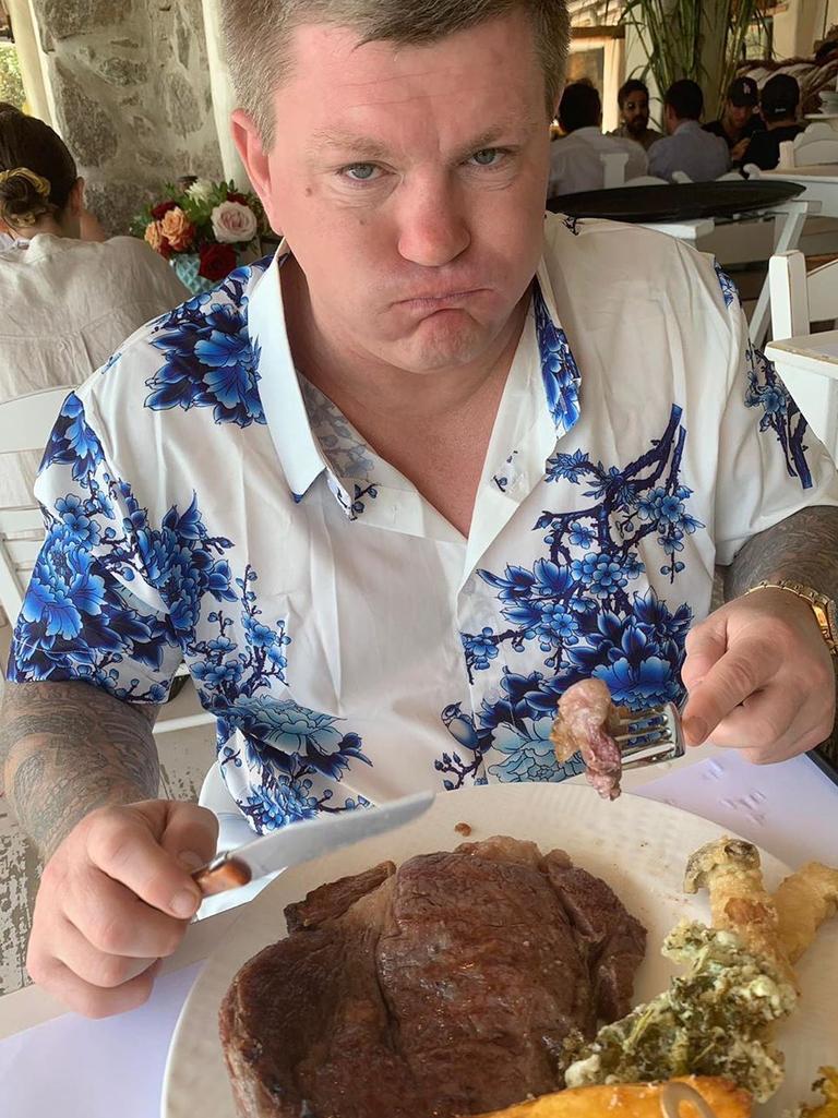 Hatton with his $1500 steak