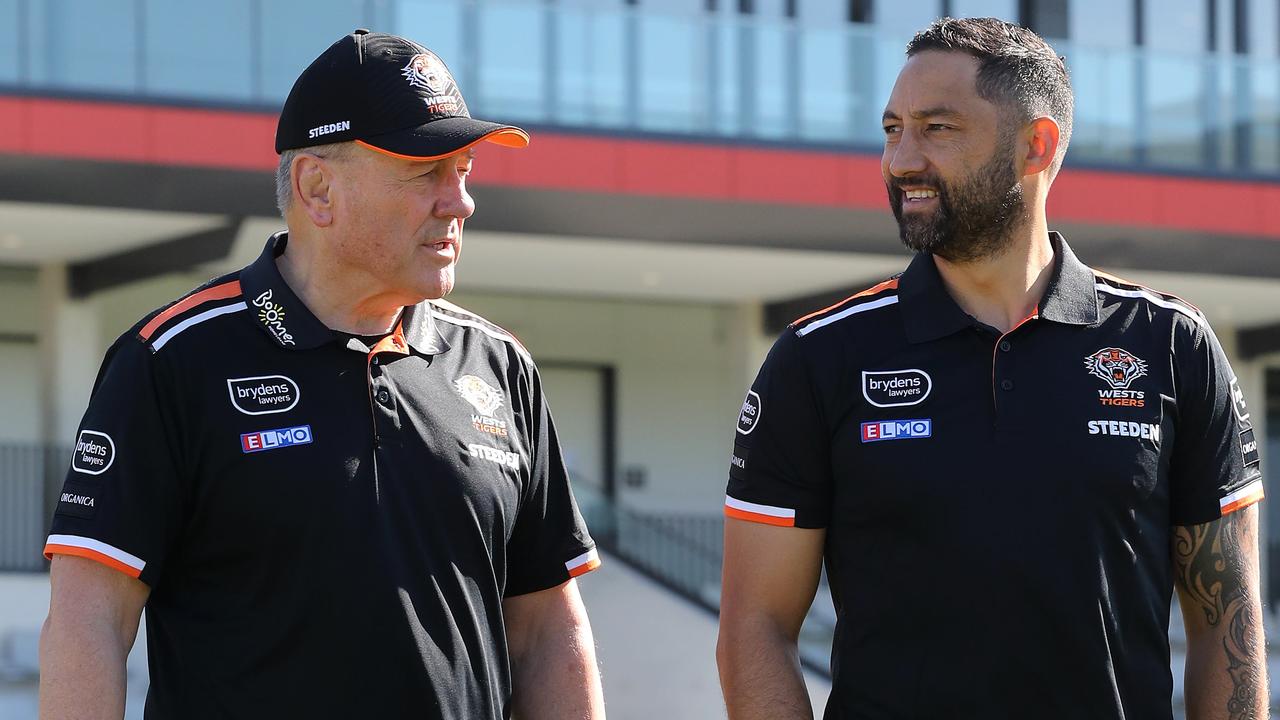 Ready for the journey: Tim Sheens and Benji Marshall at Concord Oval on Friday. Picture: David Swift