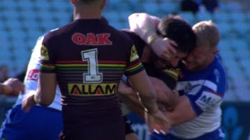 Luke Thompson was charged with gouging James Tamou. Picture: Fox Sports