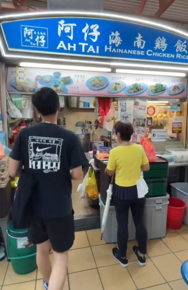 Ah Tai Hainanese Chicken Rice hawker known for its famous Hainanese chicken rice dish. Picture: Tiktok