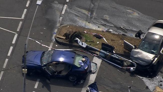 The scene at the horror crash in Carlton. Picture 7News