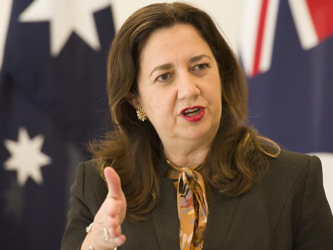 12-06-2021 Premier Annastacia Palaszczuk and Chief Health Officer Jeannette Young hold a media conference into lifting Covid-19 restrictions. PICTURE: Brad Fleet