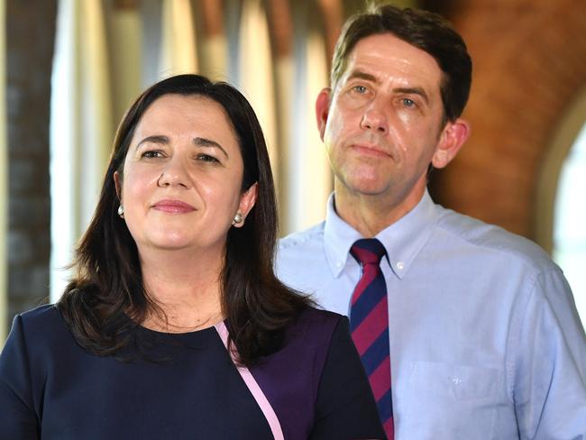 Health Minister Cameron Dick is fully behind Premier Annastacia Palaszczuk... for now. Picture: Darren England/AAP