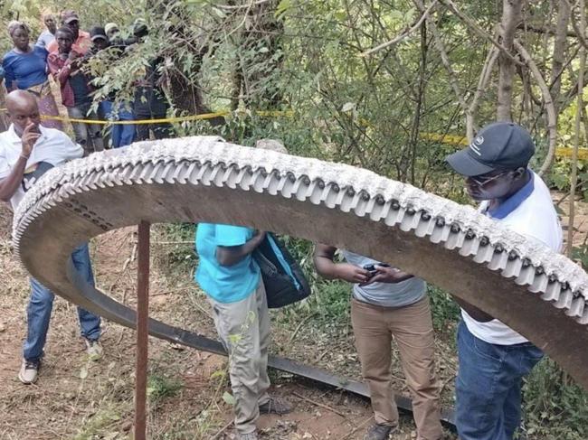 Kenyan officials said Wednesday they were investigating fragments of metal, believed to be from a rocket, that crashed into a village in the country’s south.