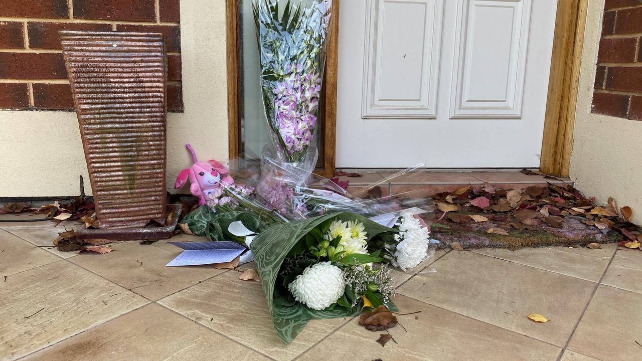Flowers left outside Ann Marie Smith’s house at Kensinton Park. Picture: Gabriel Polychronis,