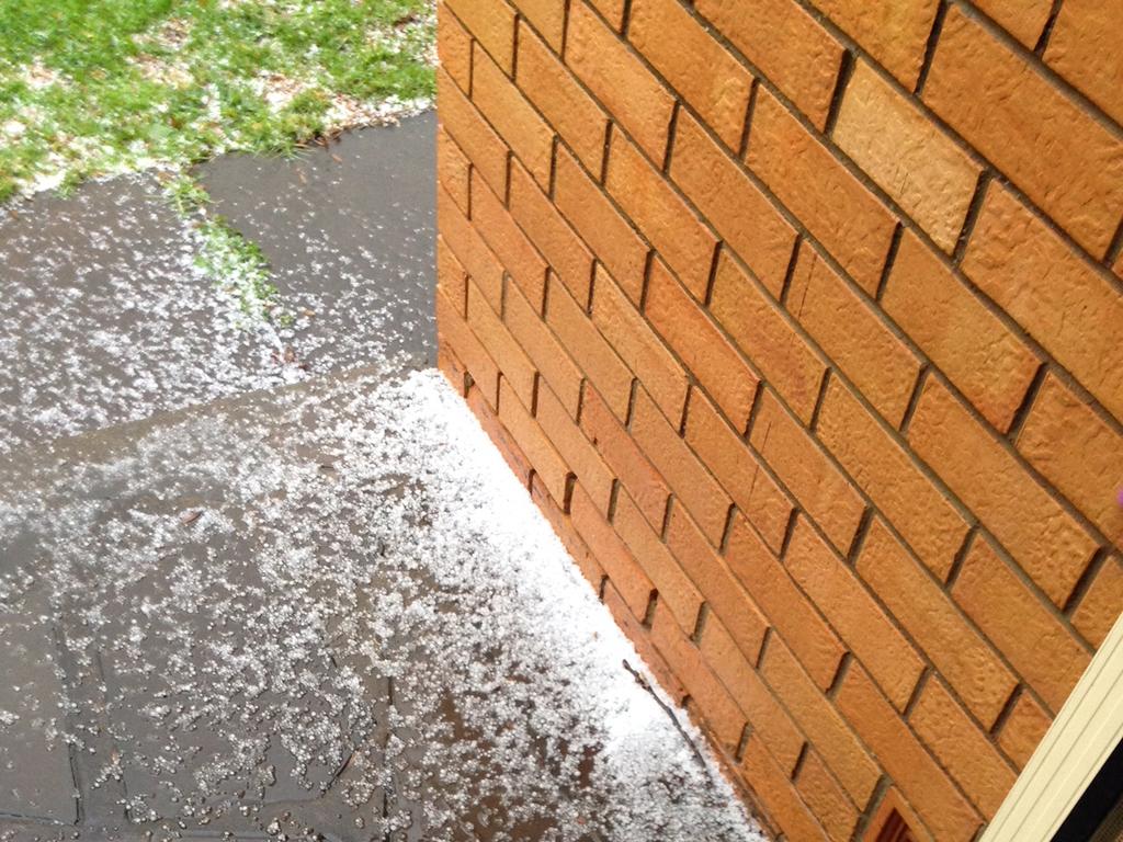 Hail in Campbelltown. Picture: Kylie Schmaal