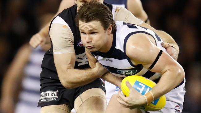 Geelong may launch an all-or-nothing appeal against the shock ban that has knocked Patrick Dangerfield out of contention for a consecutive Brownlow Medal. Picture: Michael Willson/AFL Media/Getty Images