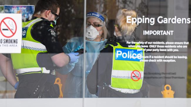 The facility said high-risk residents were being transferred to hospital. Picture: AFP