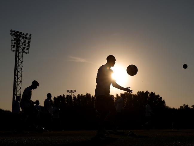 Socceroo Martin Boyle trains ahead of Australia’s Asian Cup clash against India on Saturday night. Picture: Robert Cianflone/Getty Images