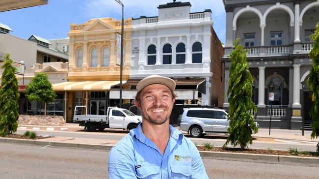 Jack Cooper, owner Foundation Carpentry, is restoring the historic Queens building on Flinders Street. Picture: Shae Beplate.