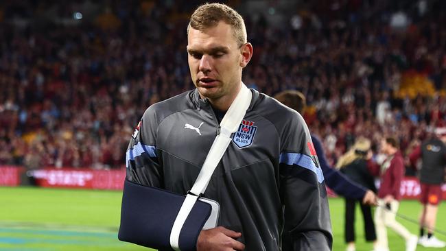 Tom Trbojevic after suffering the setback for the Blues. Picture: Getty