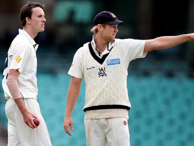 Louis Cameron on Victorian debut with captain Cameron White. Picture: Gregg Porteous 