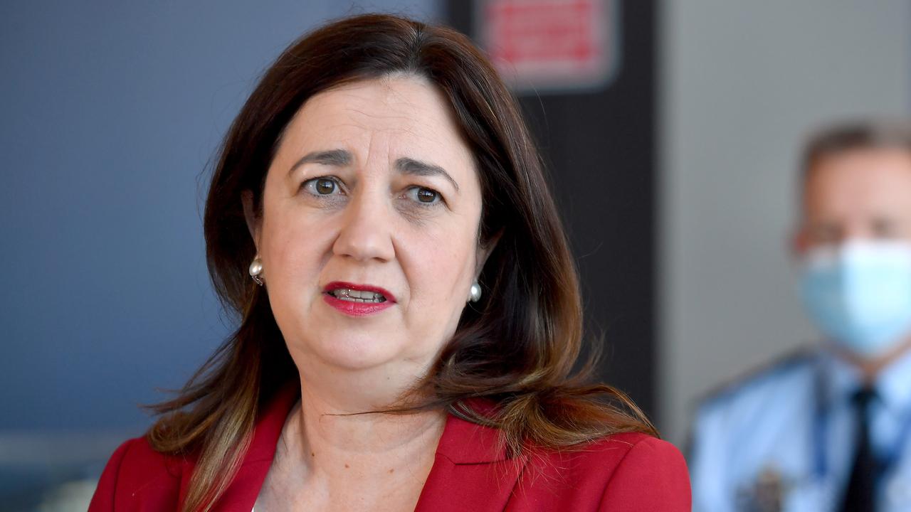 Covid-19 press conference with Queensland Premier Annastacia Palaszczuk. Picture: NCA NewsWire/John Gass