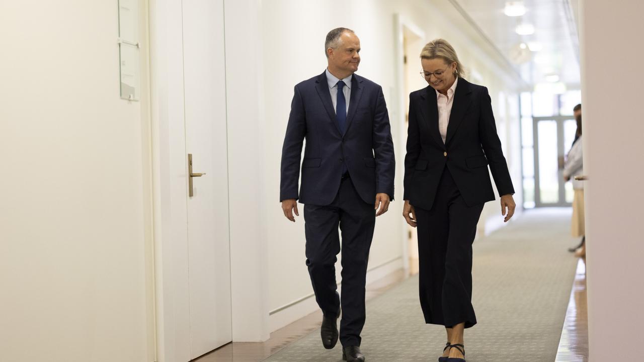 Newly appointed leader of the Liberal Party Sussan Ley and deputy leader Ted O'Brien. Picture: NewsWire / David Beach