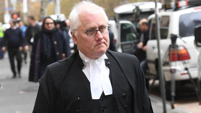 Bret Walker, the barrister representing Cardinal George Pell, outside court today. Picture: AAP