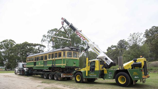 This restored W-class tram will form part of the new Diamond Creek Regional Playspace. Picture: Ellen Smith