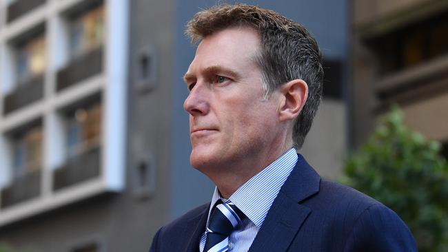 Former Attorney-General Christian Porter seen outside the Supreme Court in Sydney. Picture: NCA NewsWire/Joel Carrett