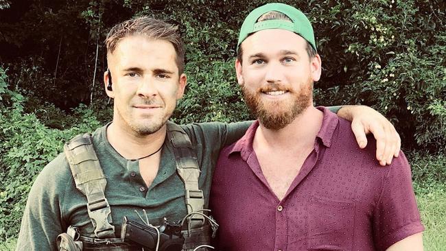 Producer Blake Northfield on the set of Escape and Evasion with Hugh Sheridan.