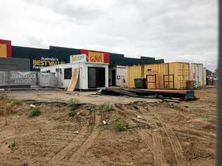 The ALDI construction site was bare today after tradespeople walked off the job after JMK Kelly went into liquidation. Picture: Shayla Bulloch