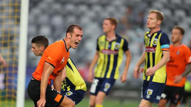 Luke DeVere struggled for game time last season with Brisbane Roar. Picture: Tony Feder/Getty Images