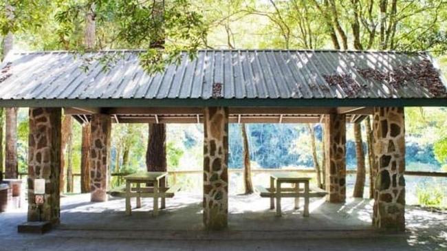 The historic picnic shed at Numinbah Forest Park in the Gold Coast hinterland before being demolished.