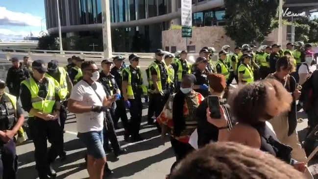 Black Lives Matter protesters outside Brisbane court