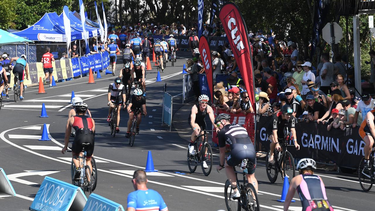 Competitors hit the Noosa Triathlon course last year. Picture: Warren Lynam