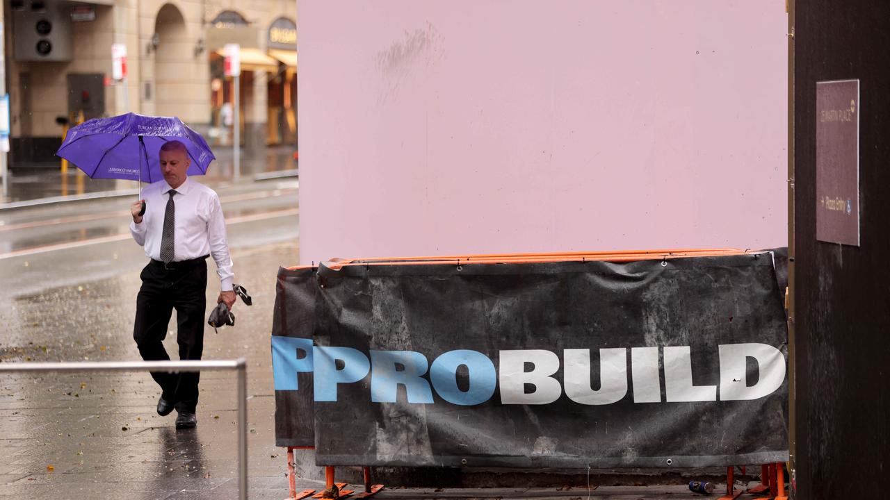 Probuild signage on their construction site at the MLC building in Martin Place, Sydney.