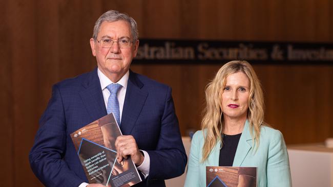 ASIC chair Joe Longo and commissioner Simone Constant. Picture: Paul Jeffers