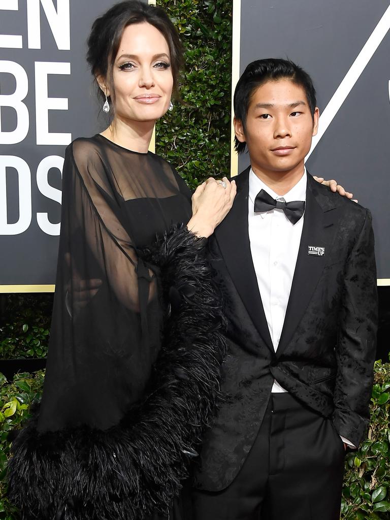 Angelina Jolie with her son Pax Thien Jolie-Pitt. Picture: Frazer Harrison/Getty Images