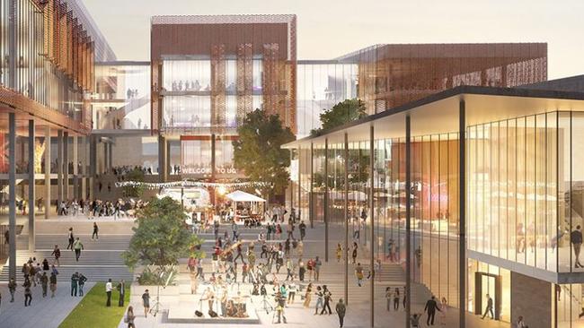 An artist's impression of the $300 million development planned for the University of Queensland on the site of the Schonell Theatre.