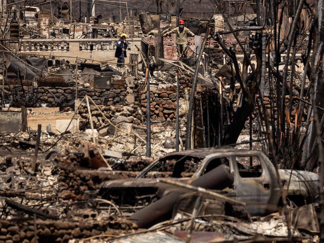 The aftermath of the August fires in Lahaina, West Maui. Leading polluters China and the US were absent from the climate summit. Picture: Yuki Iwamura / AFP