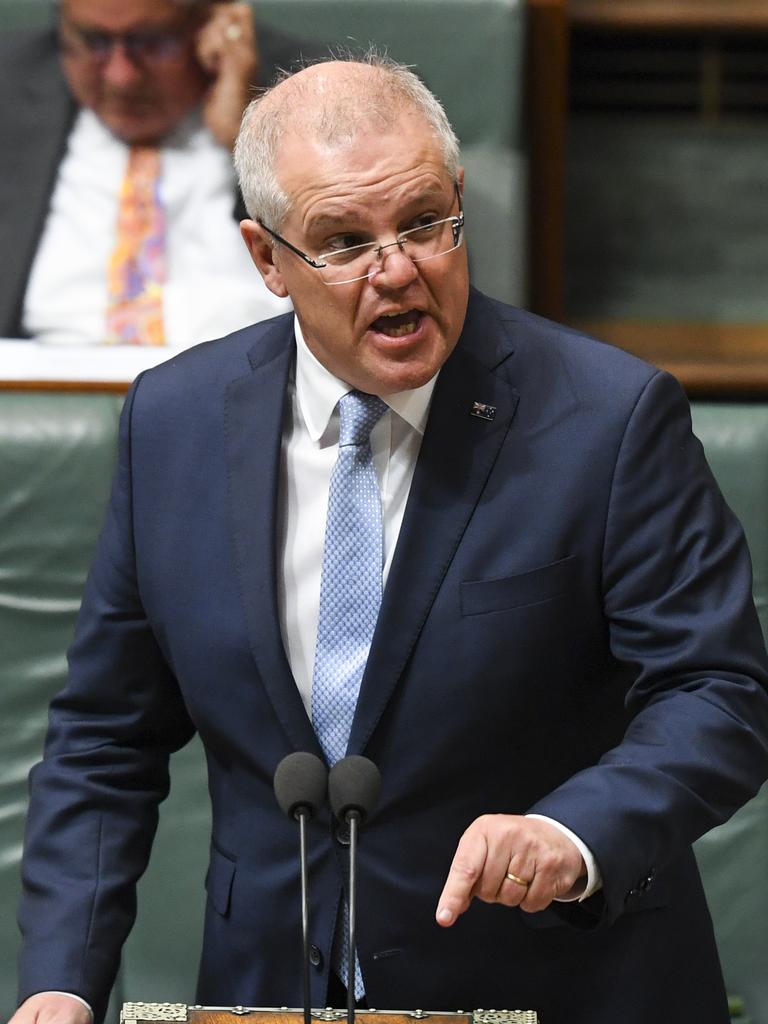 Australian Prime Minister Scott Morrison said there is no set date on a travel bubble with New Zealand. Picture: AAP Image/Lukas Coch.