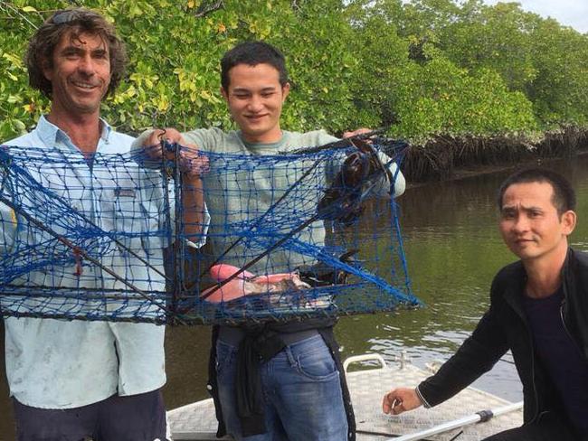 Justin Ward was fishing with a friend when these two asylum seekers waved them down. Picture: Supplied