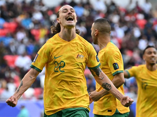 Socceroos midfielder Jackson Irvine has won the PFA men’s player of the year award. Picture: Hector Retamal/AFP