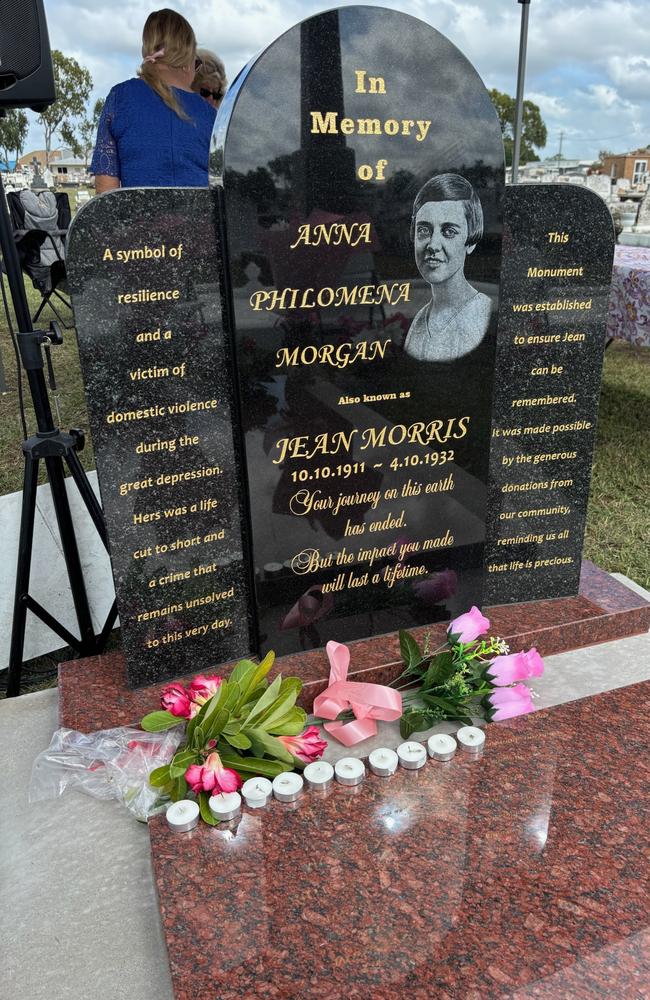 Jean Morris' first headstone, 93 years after she was buried.