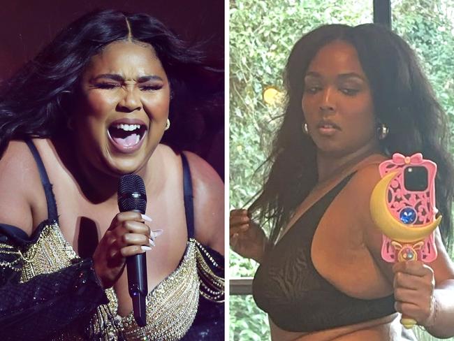 Singer Lizzo before and after her weight loss.